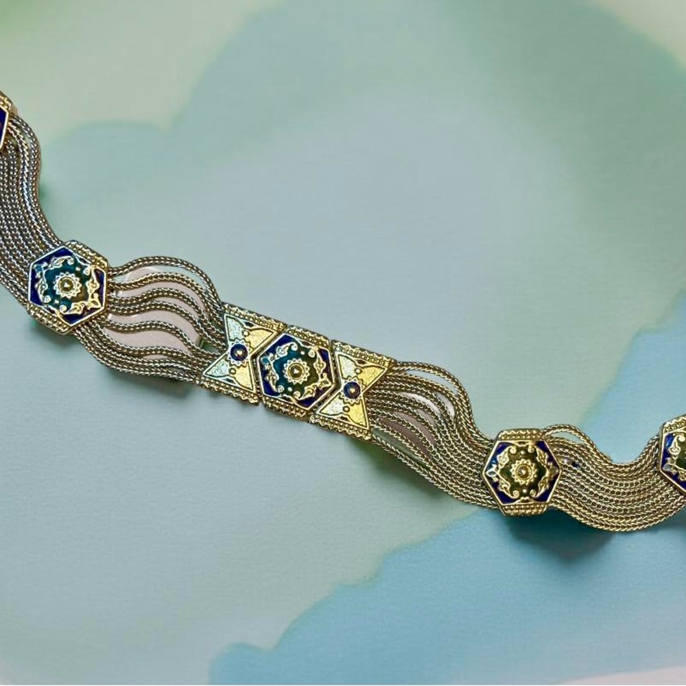 Turkish enamel bracelet 925 The Museum Shop 80s vintage